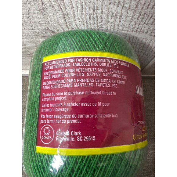 South Maid 100% Mercerized Cotton Crochet Thread Sz 10 Red & Green 350 Yards x2 - Picture 8 of 10